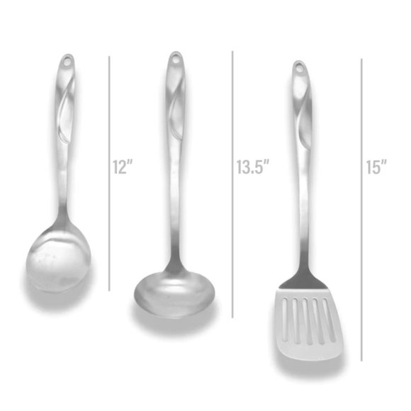 7-Piece Matte Kitchen Utensil Set - SILVER - Picture 4 of 4